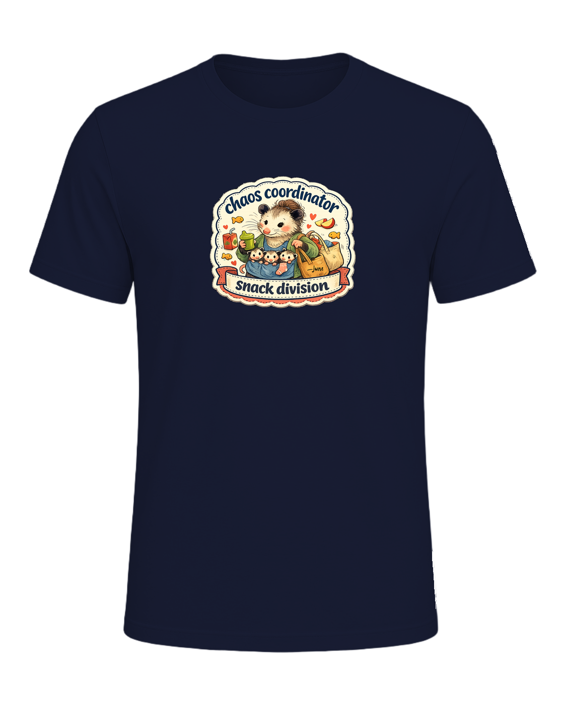 Chaos Coordinator, Snack Division Tee — Navy