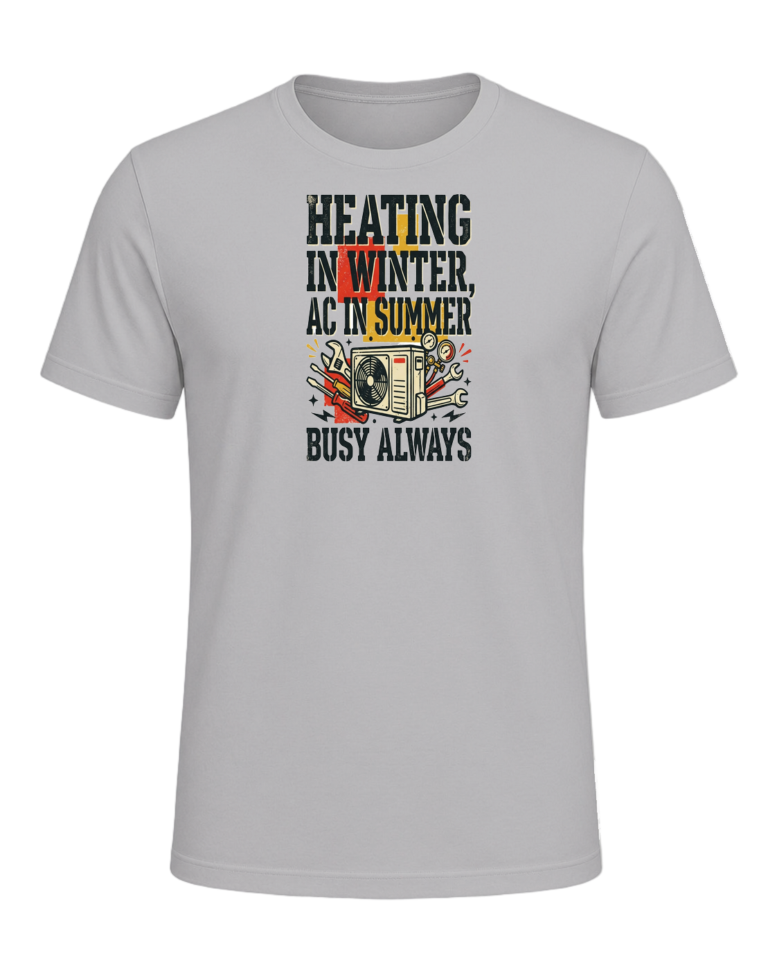 Heating in winter, AC in summer, busy always — Athletic Heather