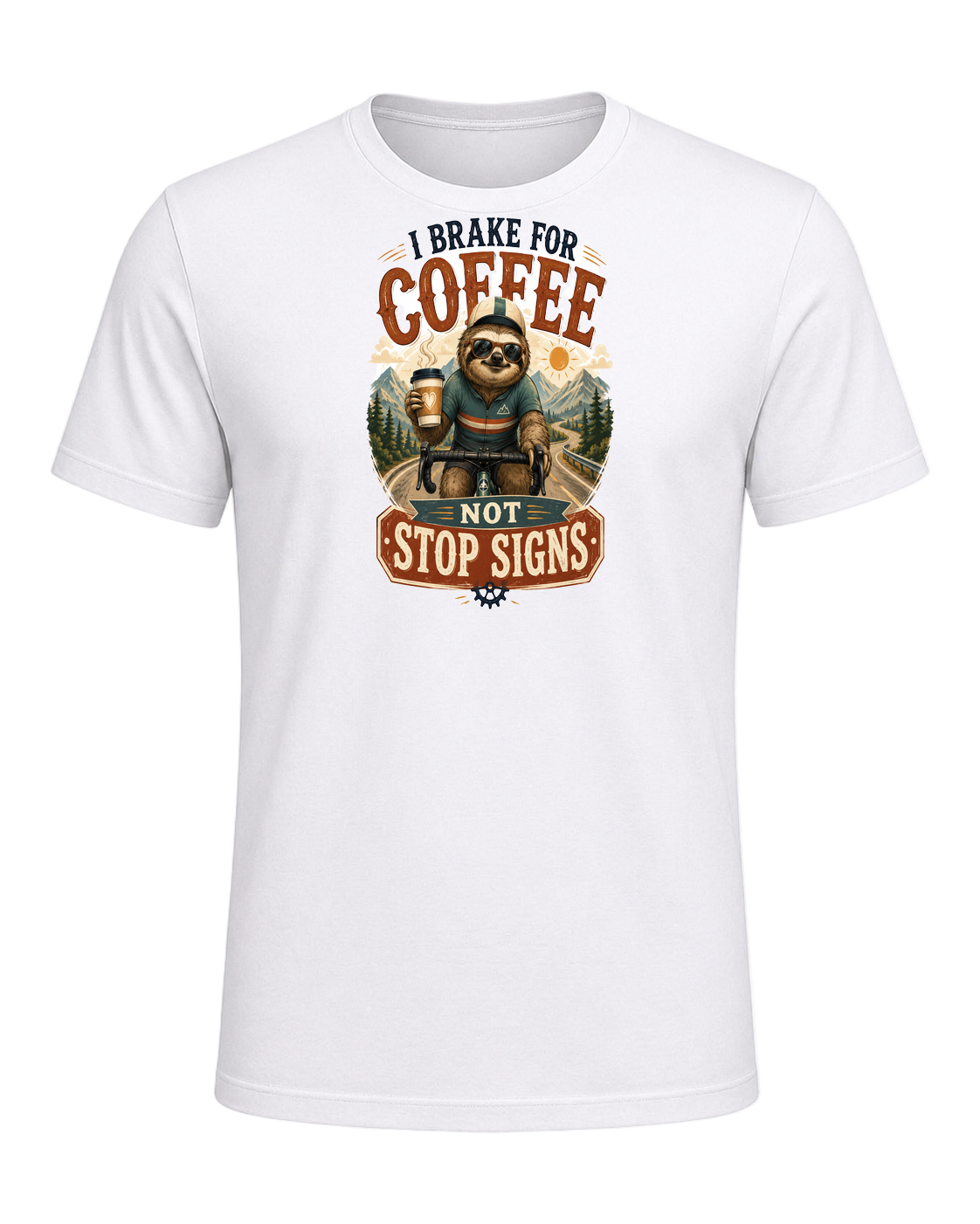 I BRAKE FOR COFFEE NOT STOP SIGNS — White