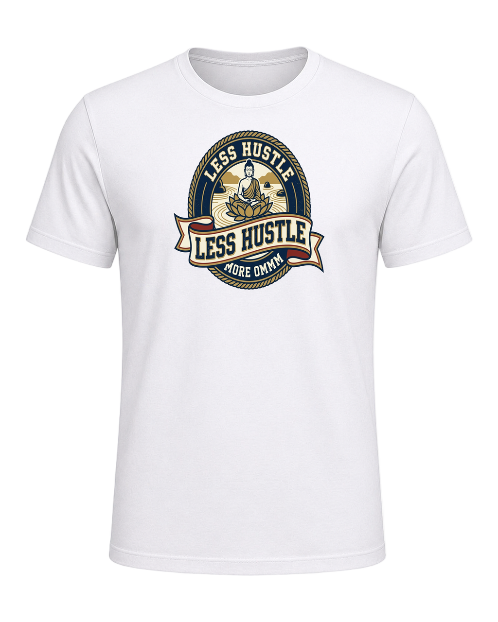LESS HUSTLE MORE OMMM — White