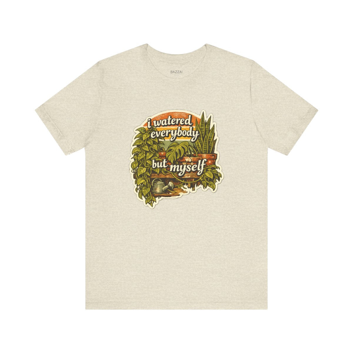 Burnout Gift T-Shirt — I Watered Everybody but Myself — plant mom t-shirt design by Margaux
