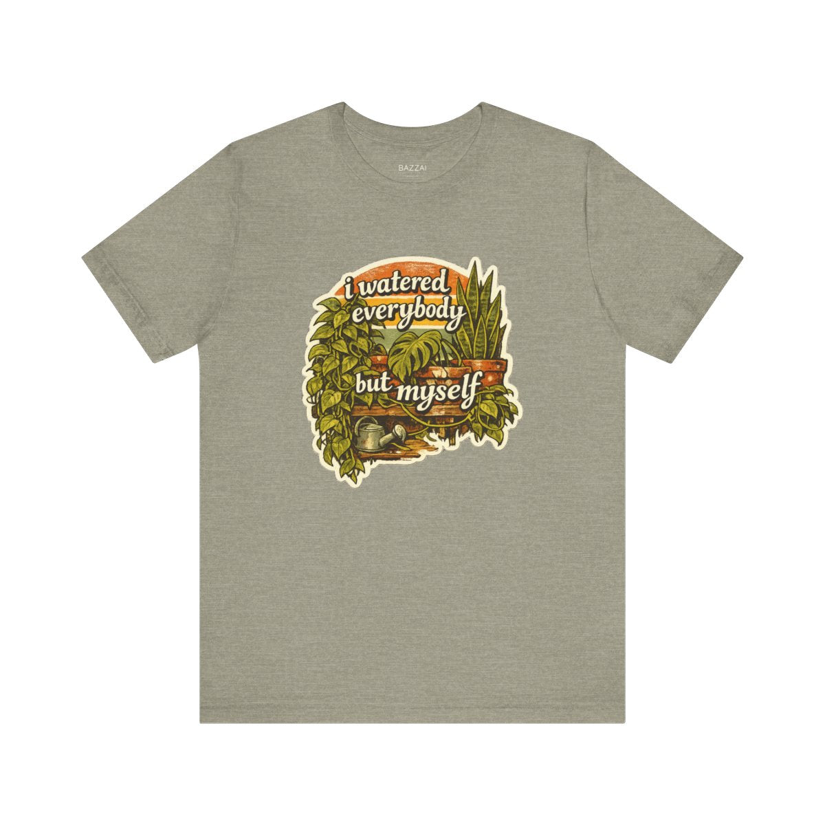 Burnout Gift T-Shirt — I Watered Everybody but Myself — plant mom t-shirt design by Margaux