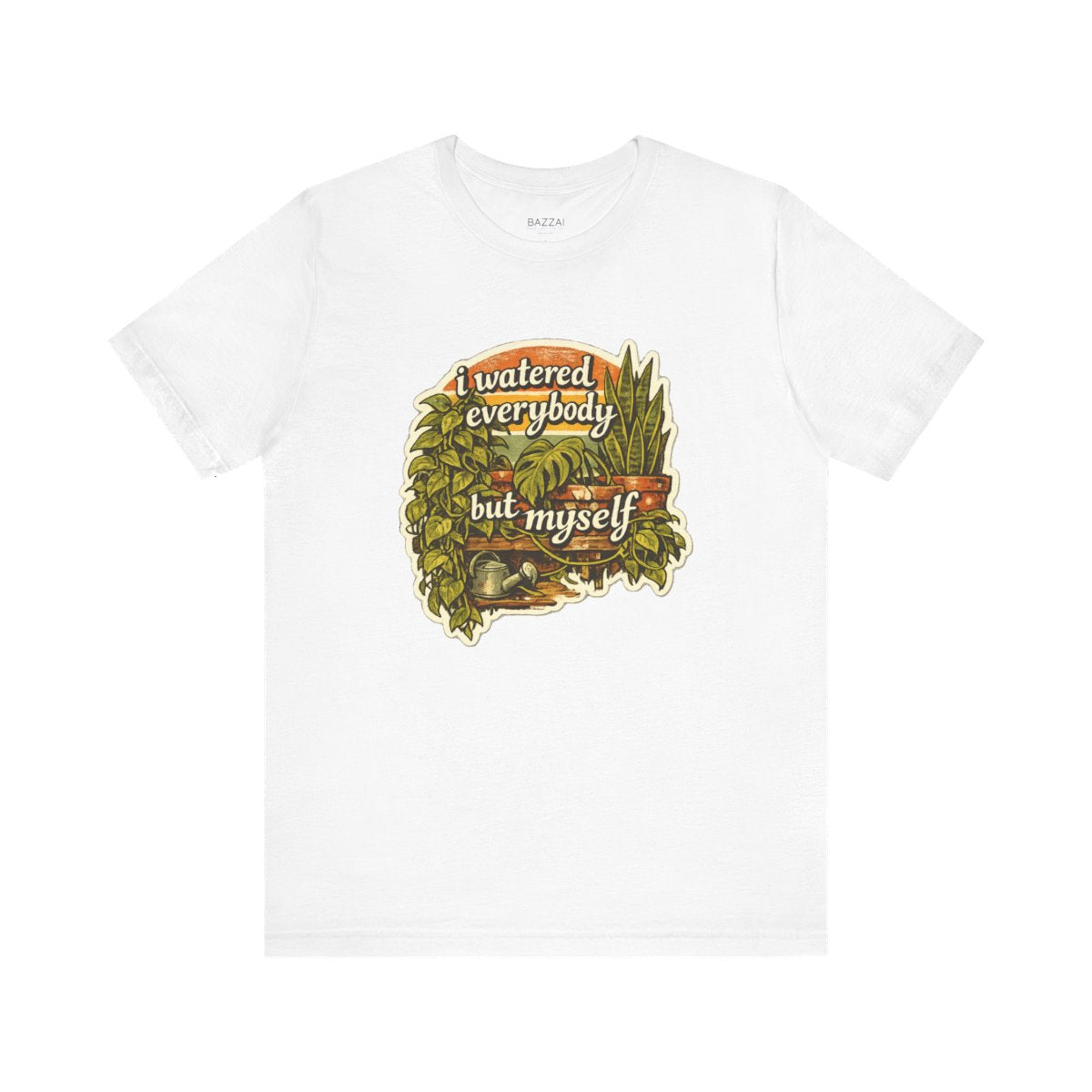 Burnout Gift T-Shirt — I Watered Everybody but Myself — plant mom t-shirt design by Margaux