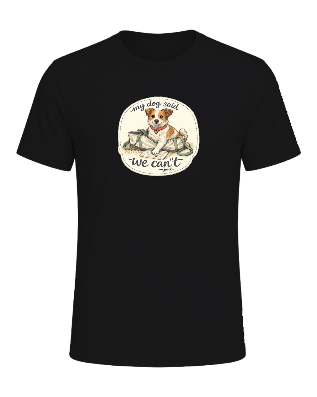 A cozy hand-drawn dog mom tee for anyone whose plans require tiny paw approval. — Dark Grey Heather