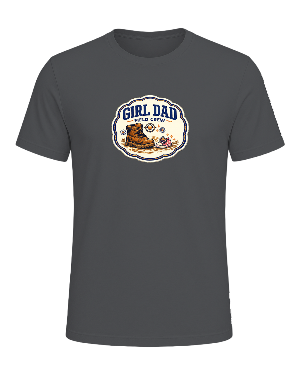 Girl Dad Field Crew Tee — Asphalt