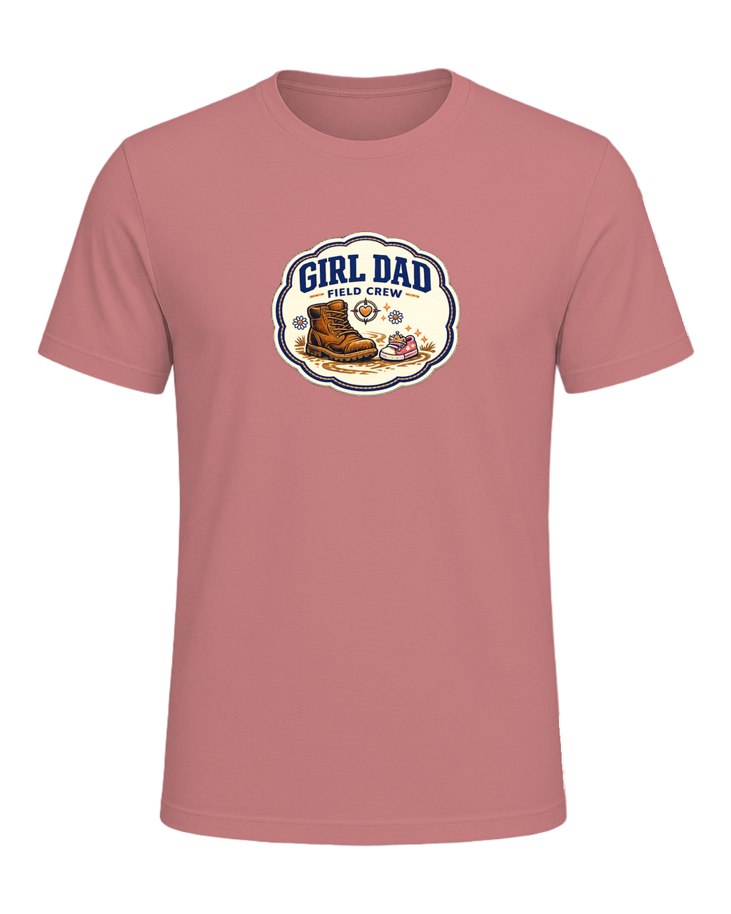 Girl Dad Field Crew Tee — Heather Mauve