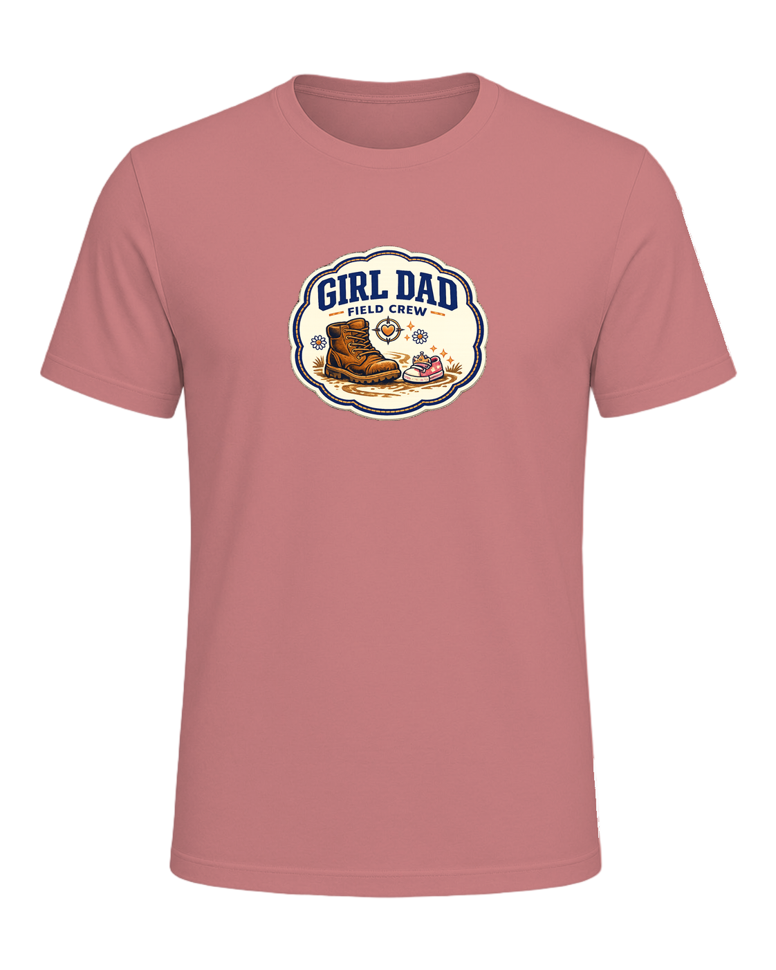 Girl Dad Field Crew Tee — Heather Mauve