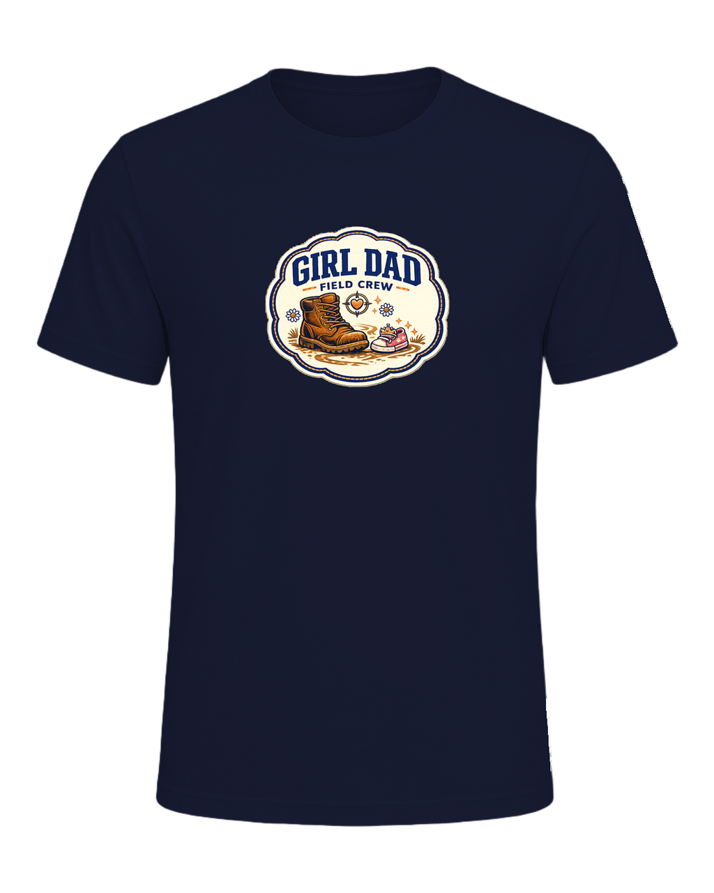 Girl Dad Field Crew Tee — Navy