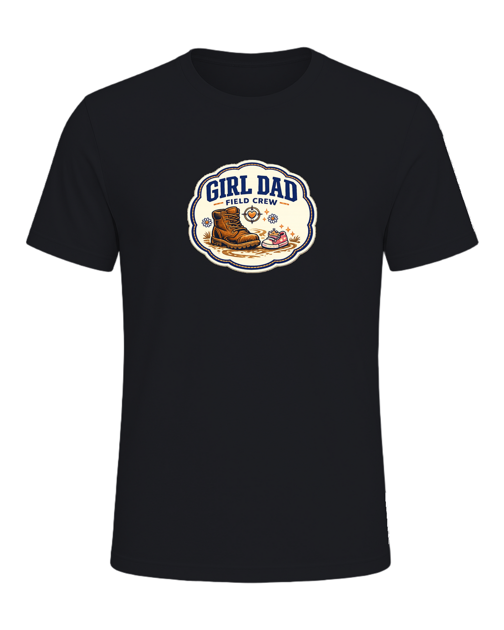 Girl Dad Field Crew Tee — Vintage Black