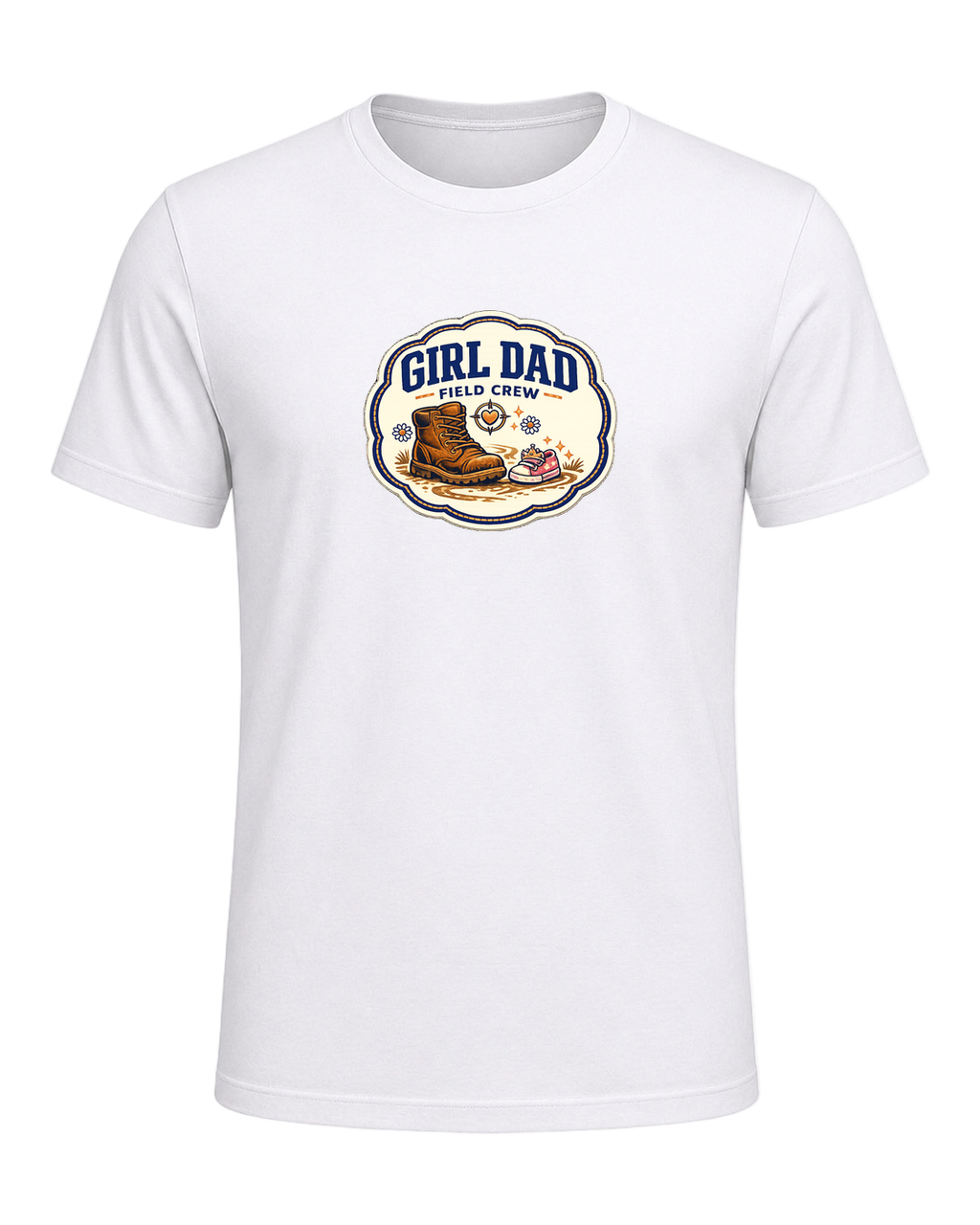 Girl Dad Field Crew Tee — White