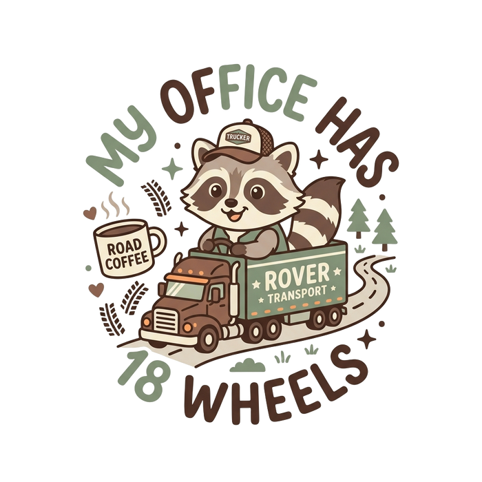 My Office Has 18 Wheels - Cozy Cute Illustration