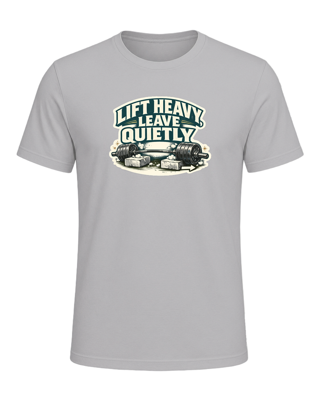 Lift Heavy, Leave Quietly Tee — Athletic Heather