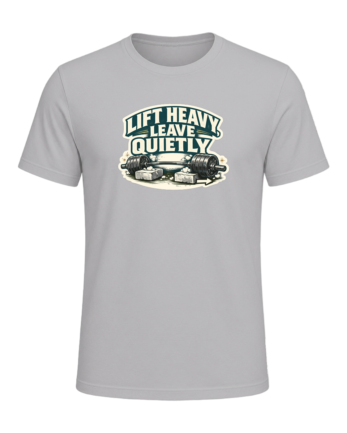 Lift Heavy, Leave Quietly Tee — Athletic Heather