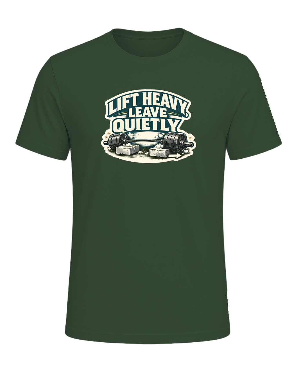Lift Heavy, Leave Quietly Tee — Heather Forest