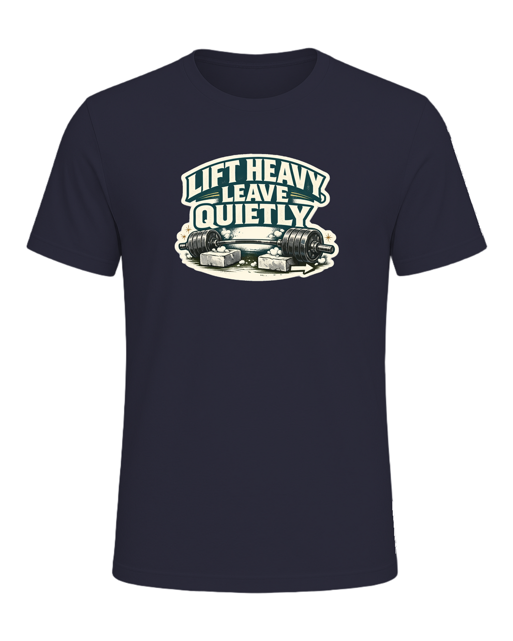 Lift Heavy, Leave Quietly Tee — Heather Navy