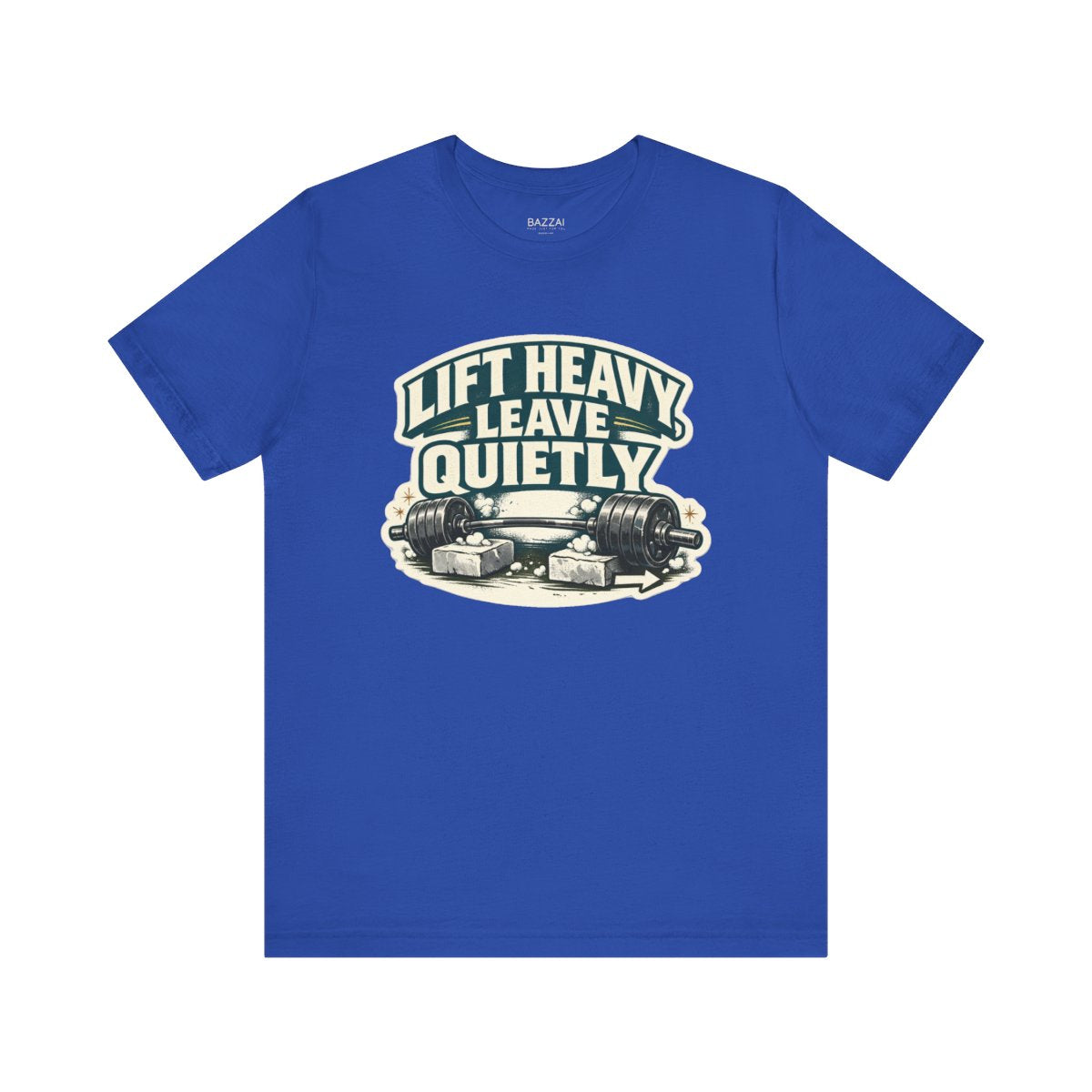 Powerlifting T-Shirt — Lift Heavy, Leave Quietly — t-shirt design by Reggie