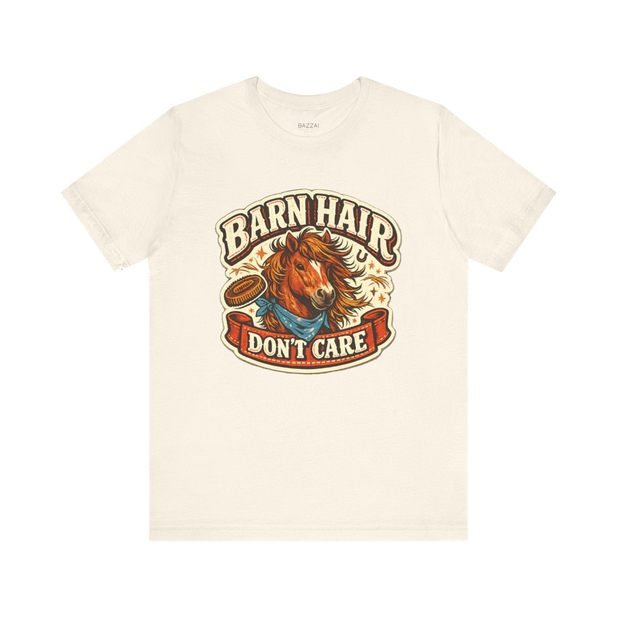 Barn Life T-Shirt — Barn Hair Don't Care — equestrian t-shirt design by June