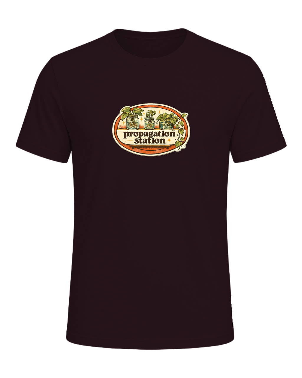 Propagation Station Tee — Oxblood Black