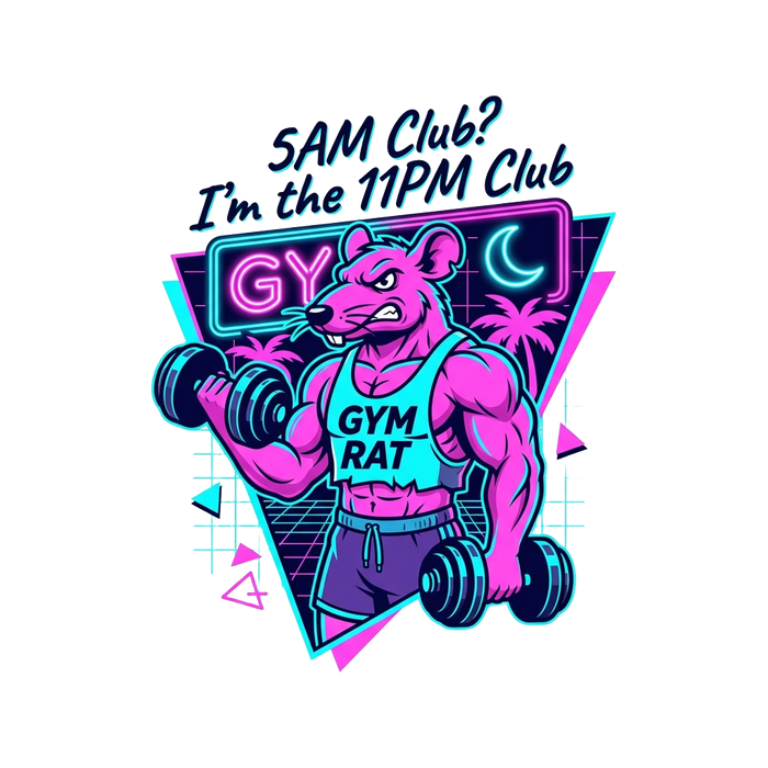 5AM Club? I'm the 11PM Club (Neon Dumbbell)