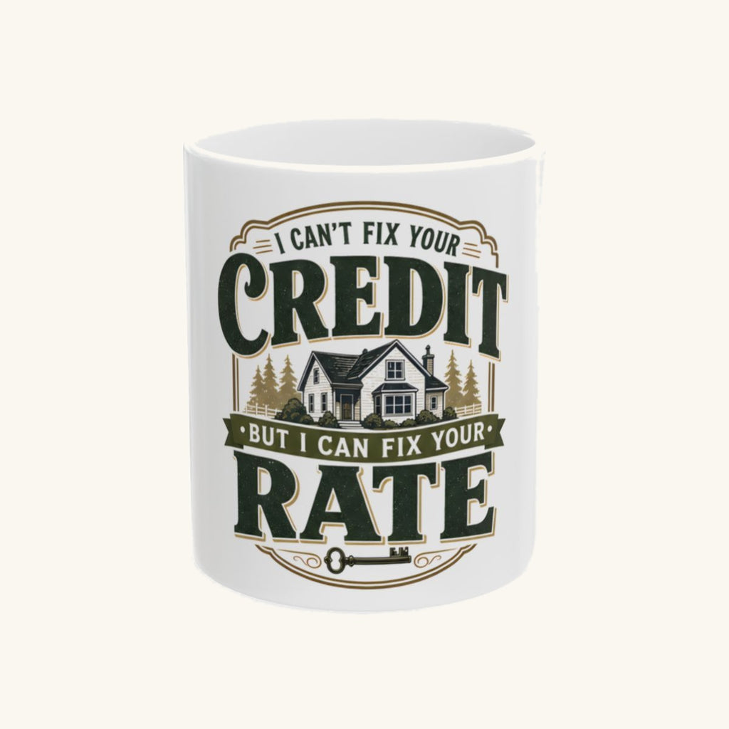 I CAN'T FIX YOUR CREDIT BUT I CAN FIX YOUR RATE Mug