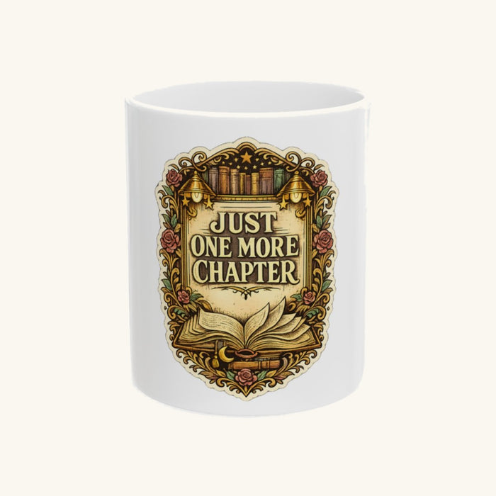 JUST ONE MORE CHAPTER - Vintage Bookplate Mug
