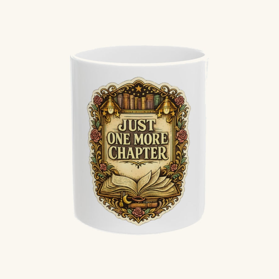 JUST ONE MORE CHAPTER - Vintage Bookplate Mug