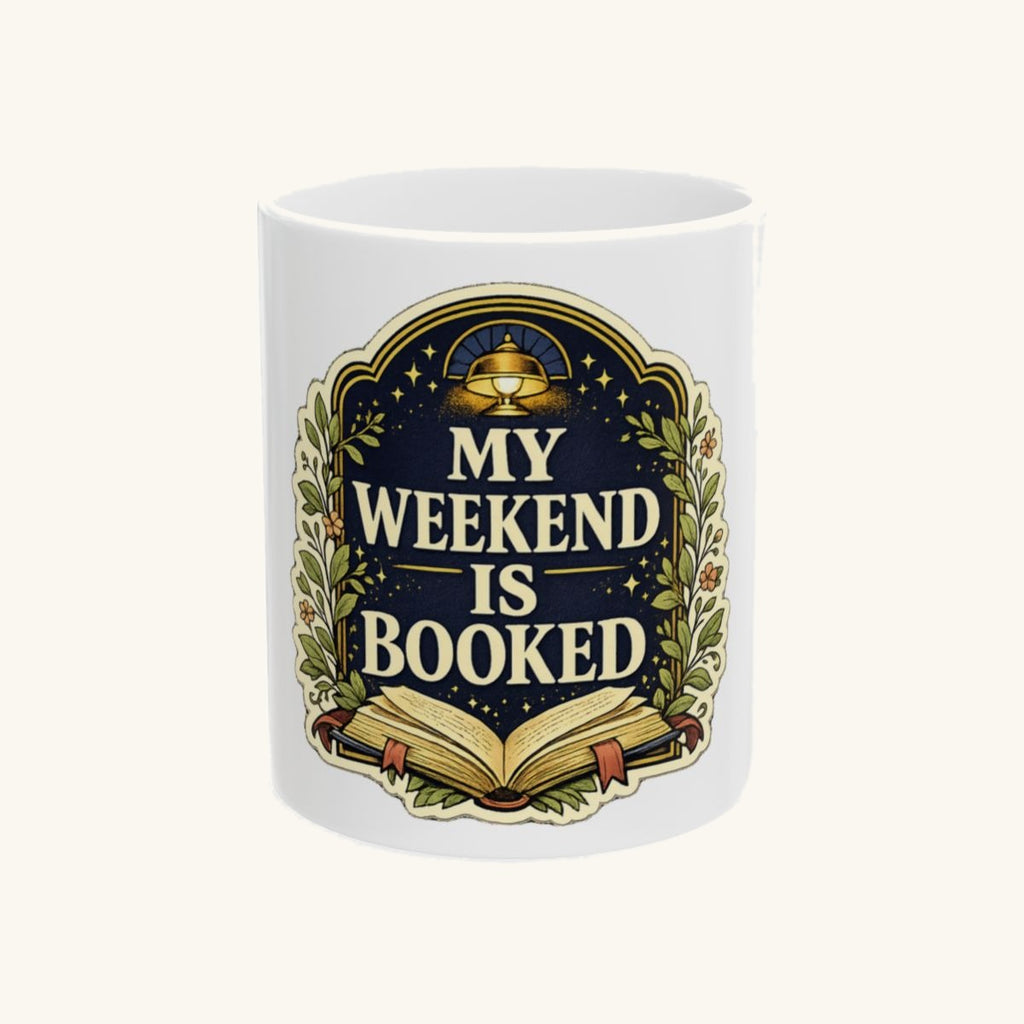 A cozy vintage library tee for readers whose weekend plans are already booked. Mug