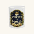 A cozy vintage library tee for readers whose weekend plans are already booked. Mug