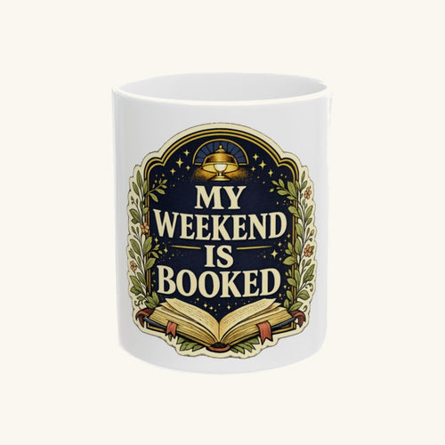 A cozy vintage library tee for readers whose weekend plans are already booked. Mug