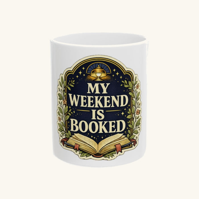 A cozy vintage library tee for readers whose weekend plans are already booked. Mug