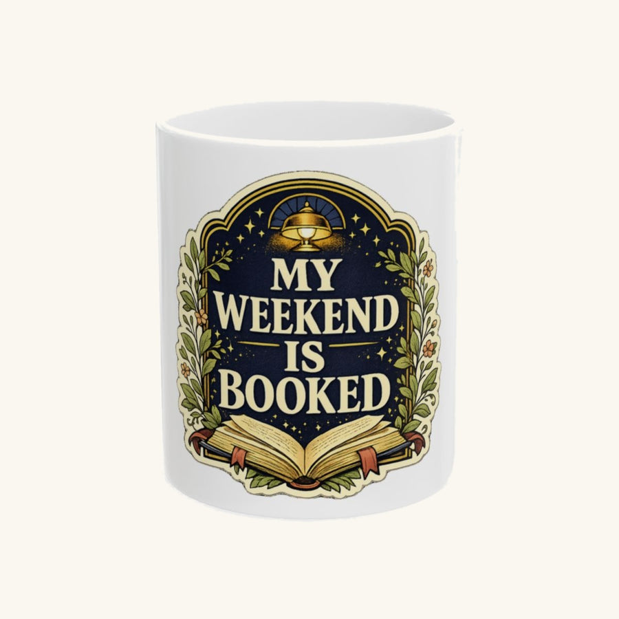 A cozy vintage library tee for readers whose weekend plans are already booked. Mug