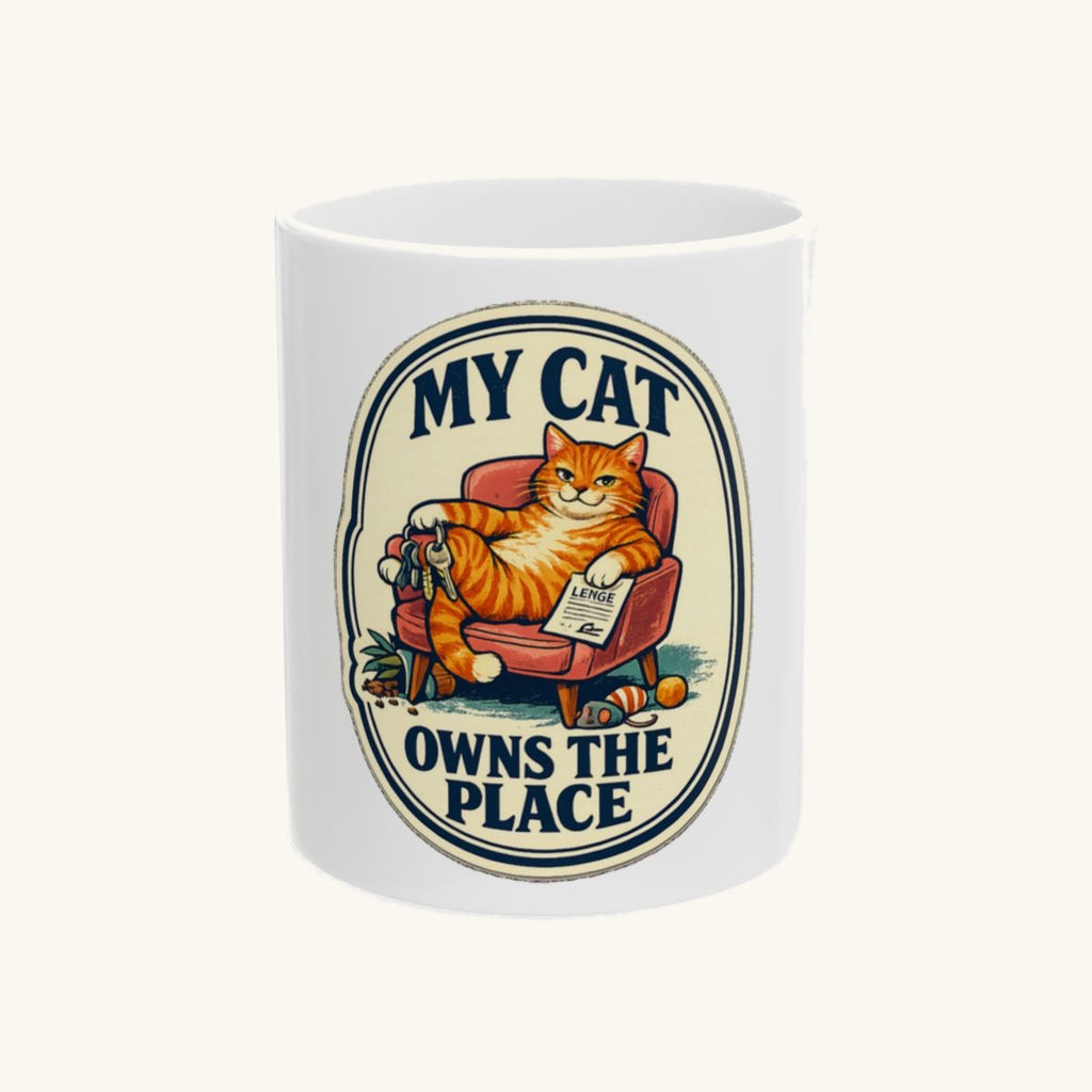 My Cat Owns The Place Tee Mug