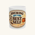 Brewing My Best Self Tee Mug