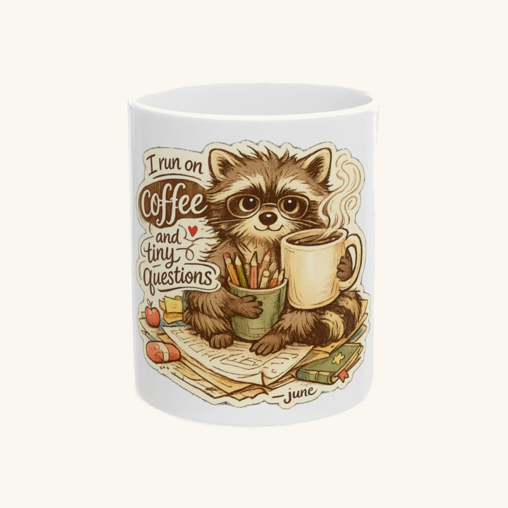 I Run On Coffee And Tiny Questions Tee Mug
