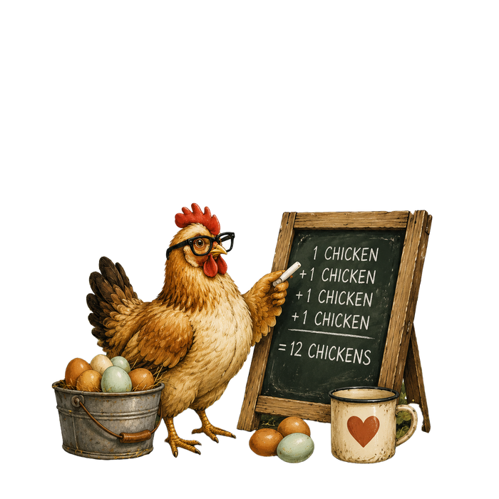 CHICKEN MATH IS REAL - Graphic Illustration Tee
