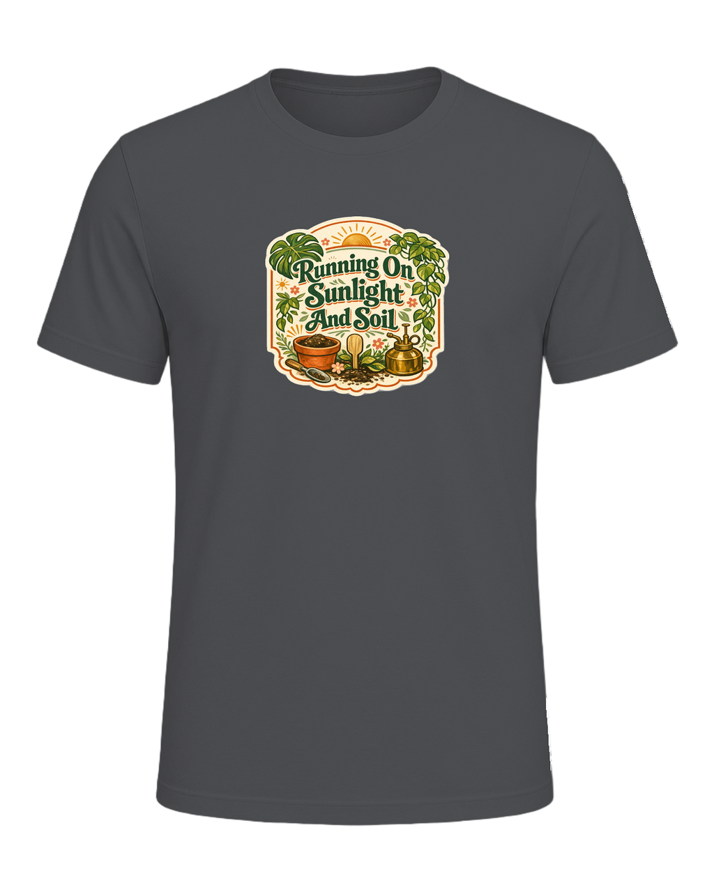 Running On Sunlight And Soil Tee — Asphalt