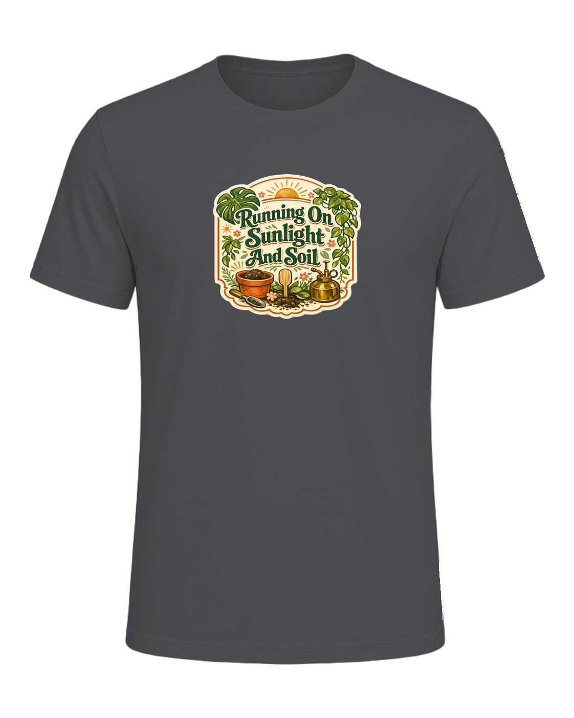 Running On Sunlight And Soil Tee — Asphalt