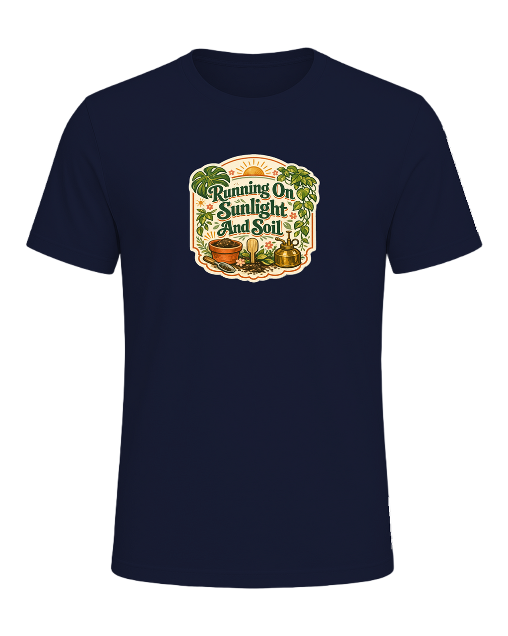 Running On Sunlight And Soil Tee — Navy