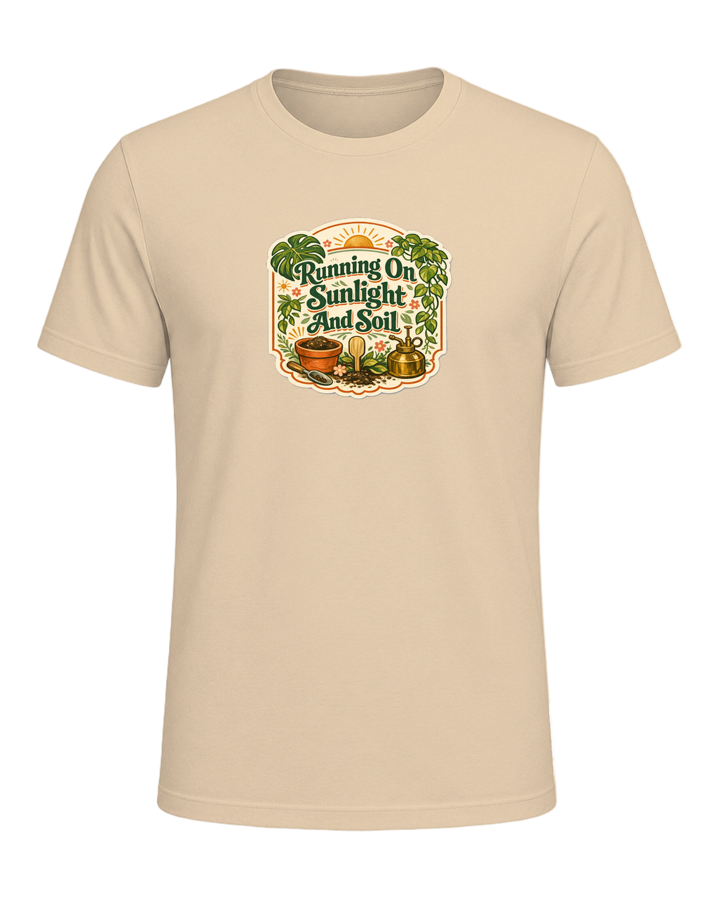 Running On Sunlight And Soil Tee — Soft Cream
