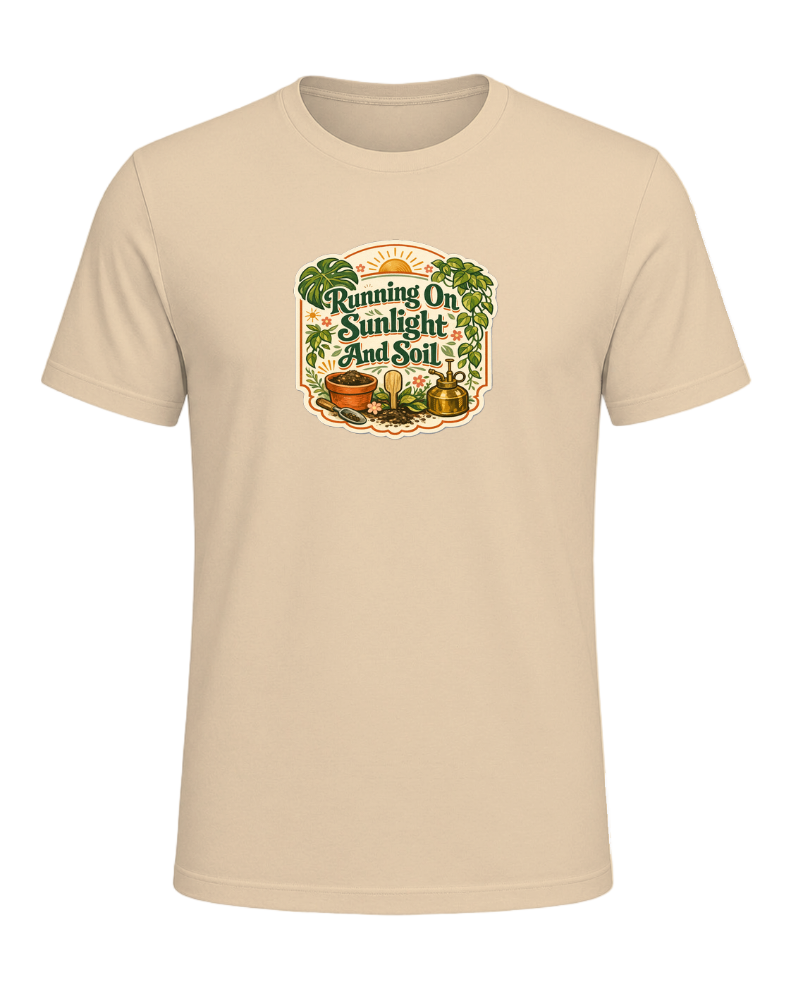 Running On Sunlight And Soil Tee — Soft Cream