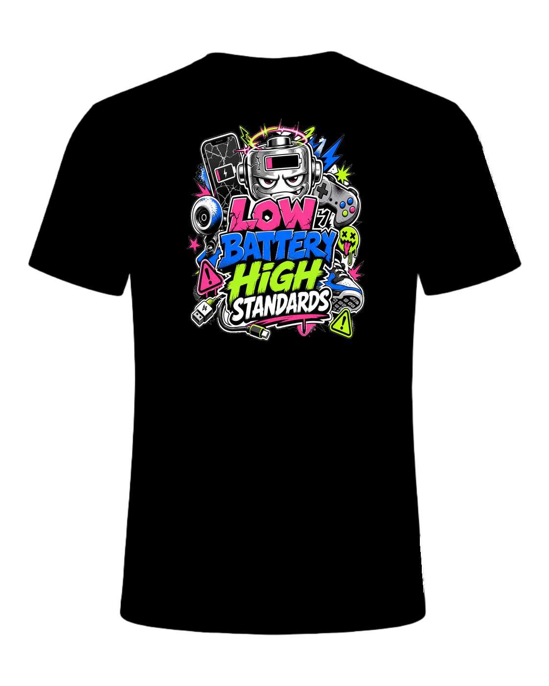 LOW BATTERY HIGH STANDARDS — Black