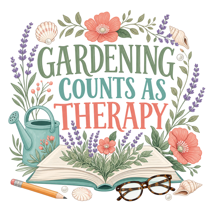 GARDENING COUNTS AS THERAPY — Classic Soft Lettering
