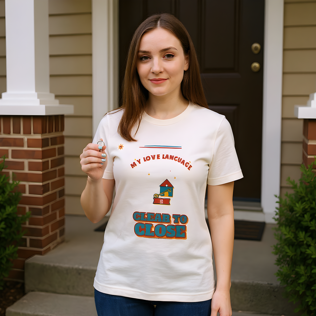 My Love Language Is Clear to Close tee worn at an open house