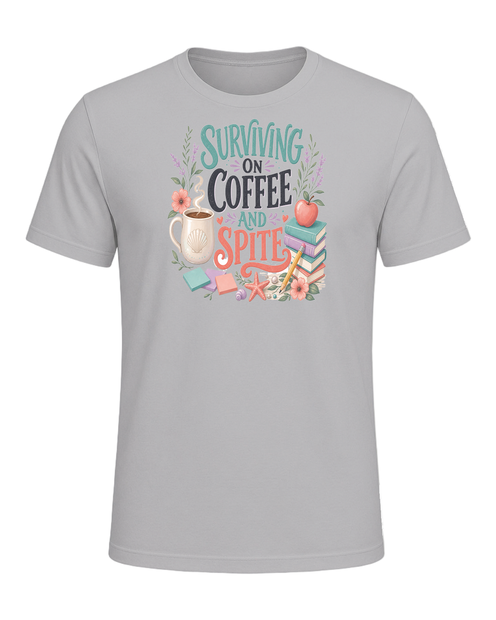 SURVIVING ON COFFEE AND SPITE — Athletic Heather