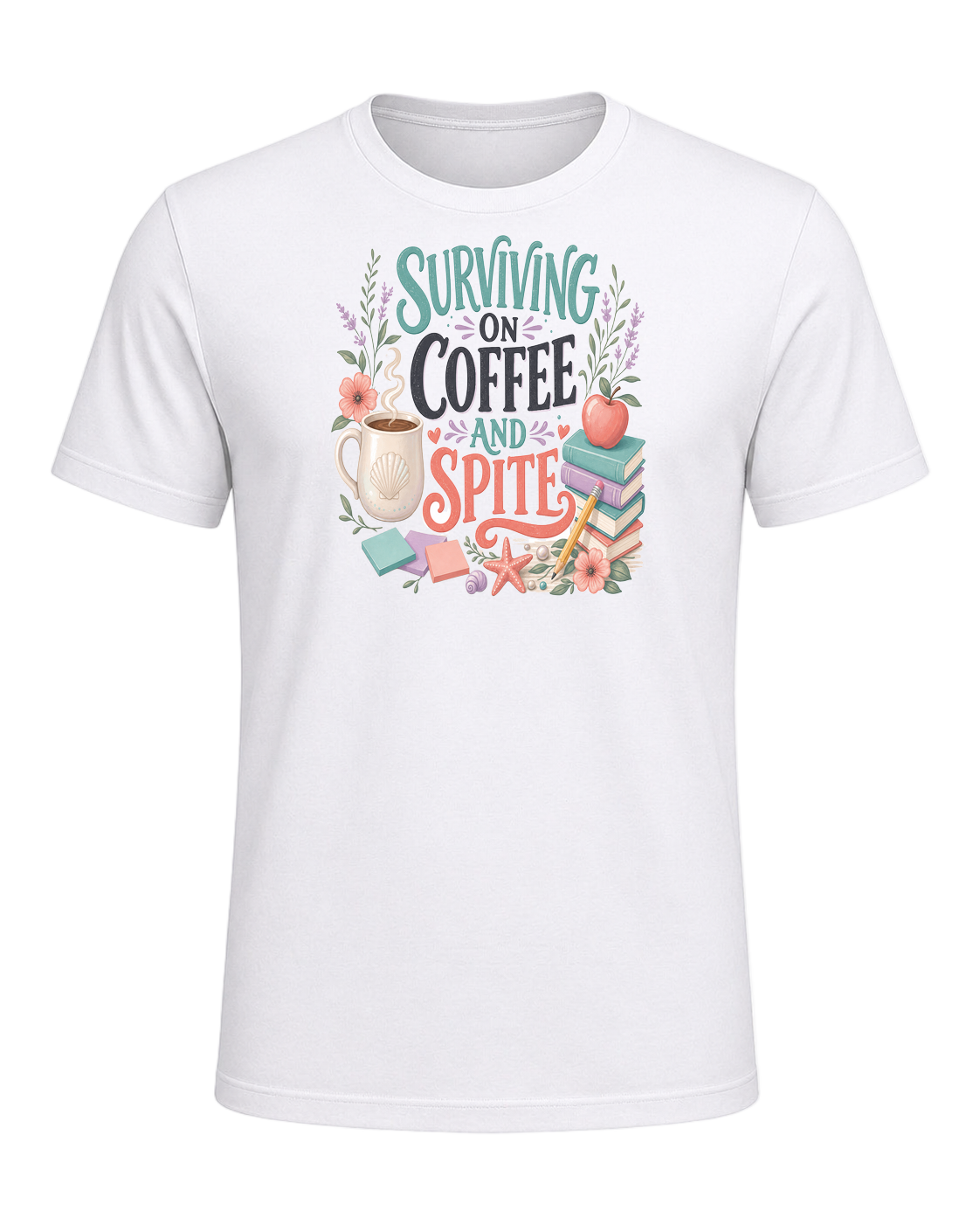 SURVIVING ON COFFEE AND SPITE — White