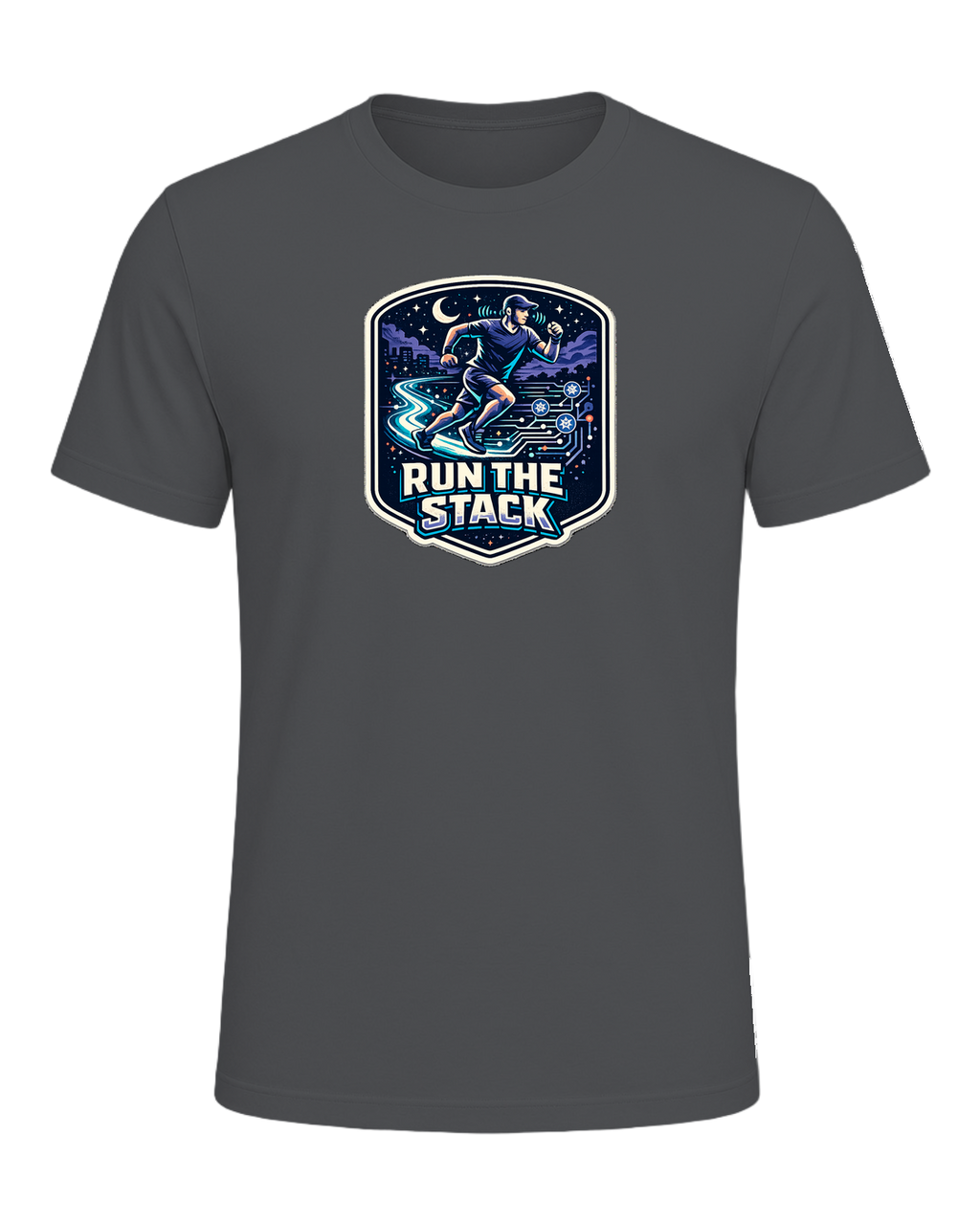 Run The Stack Tee — Asphalt