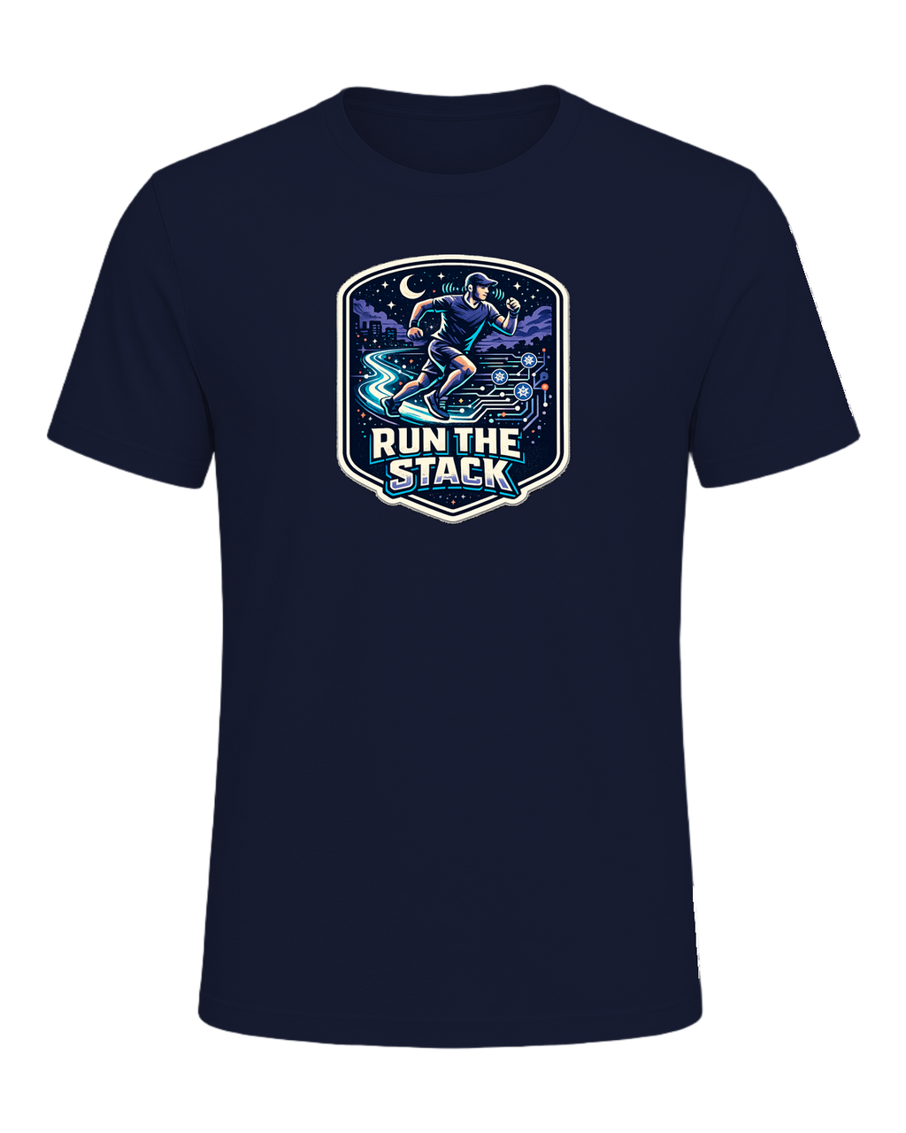 Run The Stack Tee — Navy