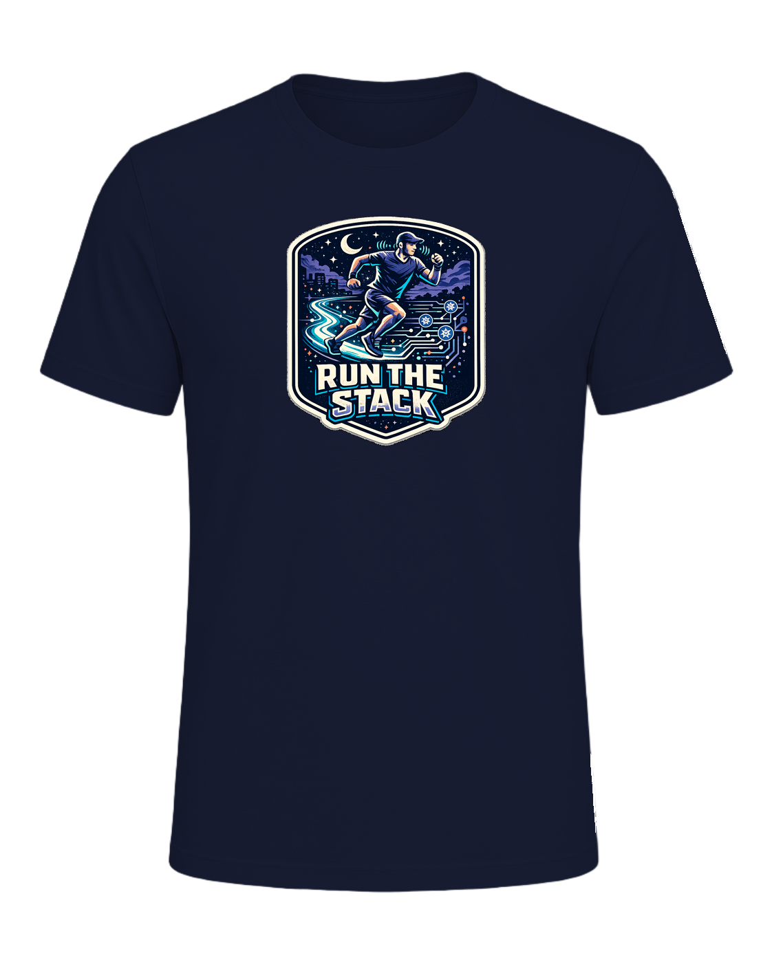 Run The Stack Tee — Navy