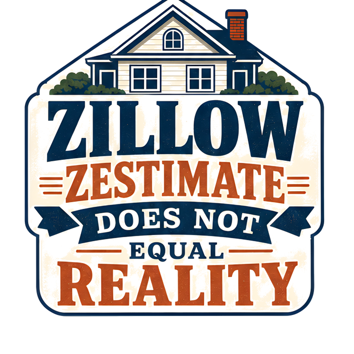 ZILLOW ZESTIMATE DOES NOT EQUAL REALITY — Retro Badge Tee