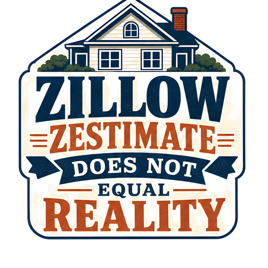 ZILLOW ZESTIMATE DOES NOT EQUAL REALITY — Retro Badge Tee
